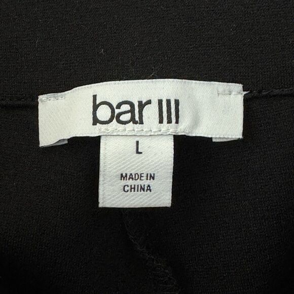Bar III Large Career Pants Pockets Hi-Rise Pull-On Stretch Cuffed Hems Black New - Picture 7 of 10